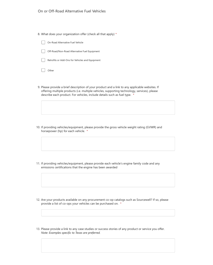 Alternative Fuels Vehicle & Technologies Vendor Inventory Form - Page 4/12